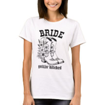 Camisa Floral Boots Bride Gettin' Hitched