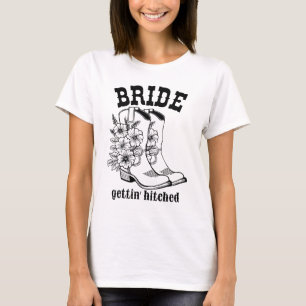 Camisa Floral Boots Bride Gettin' Hitched