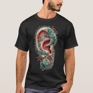 Camisa Floral Botânica com Brincos de Ouvido com B