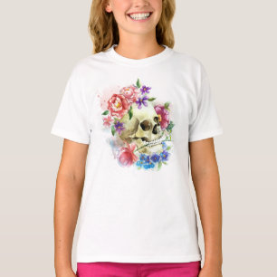 Camisa floral da Capa de Crânio Diâmetro de los