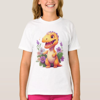 Camisa Floral De Dinossauro Cuta - Lover Dino Ador