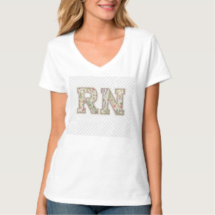 Camisa Floral de Enfermeira Registrada RN – Cute C