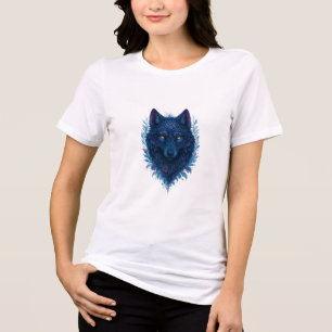 Camisa Floral Lobo Camiseta Boho Mística Animal