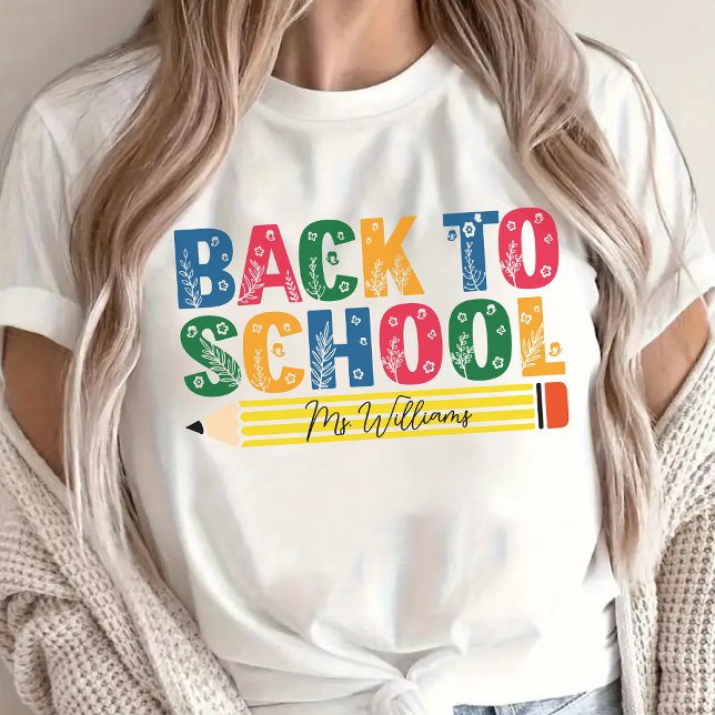 Camisa Floral Personalizada de Volta às Aulas para (back to school shirt, floral teacher shirt, custom teacher gift, personalized student gift,)