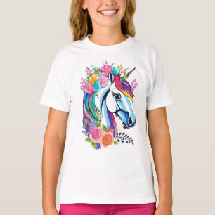 Camisa Floral Unicorn - Camisa Whimsical