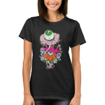 Camisa Flores de Olho de Alien Pastel Goth