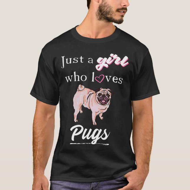 Camisa Fofa de Pug para Meninas ou Crianças (Frente)