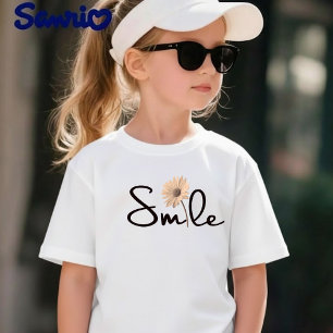 Camisa Fofo com Sorriso e Grafismo de Flor em Letr