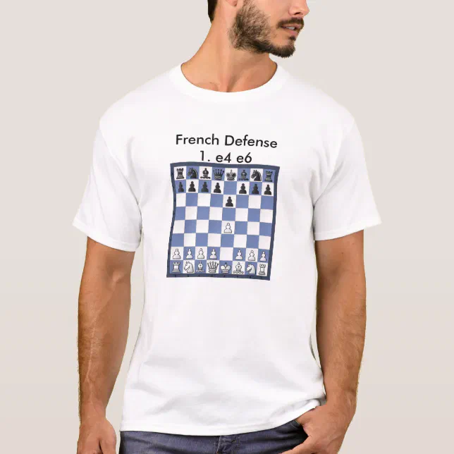 Camisa francesa da defesa da xadrez