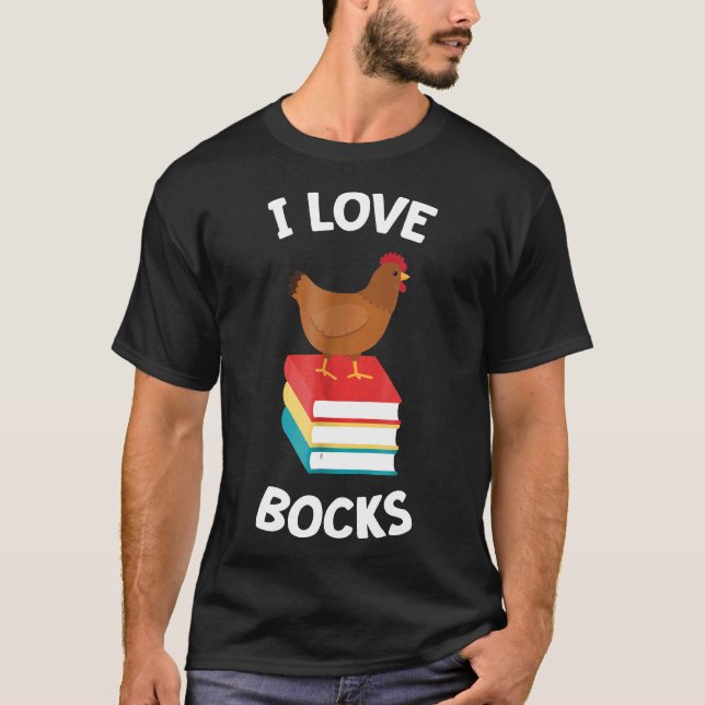 Camisa Frango de Leitura Eu Amo Livros (Frente)