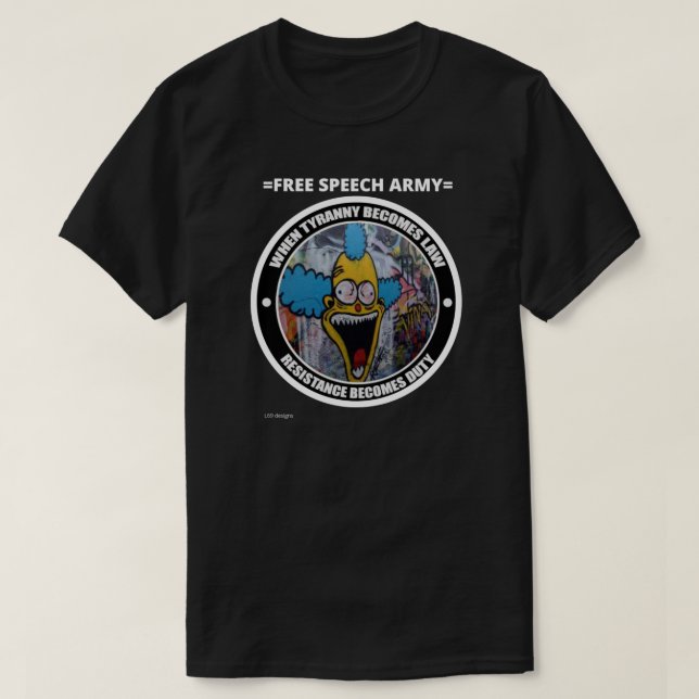 Camisa "FREE SPEECH ARMY 3" (Frente do Design)