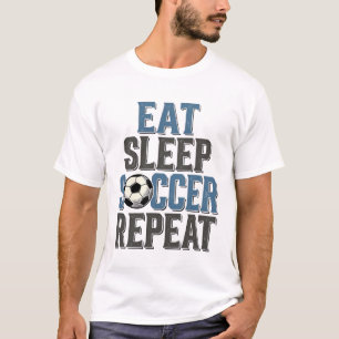 Camisa Futebol Comer Dormir Repetir Tipografia Vin