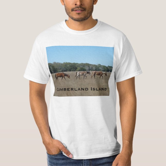 Camisa GA do t-shirt dos cavalos selvagens da ilha (Frente)