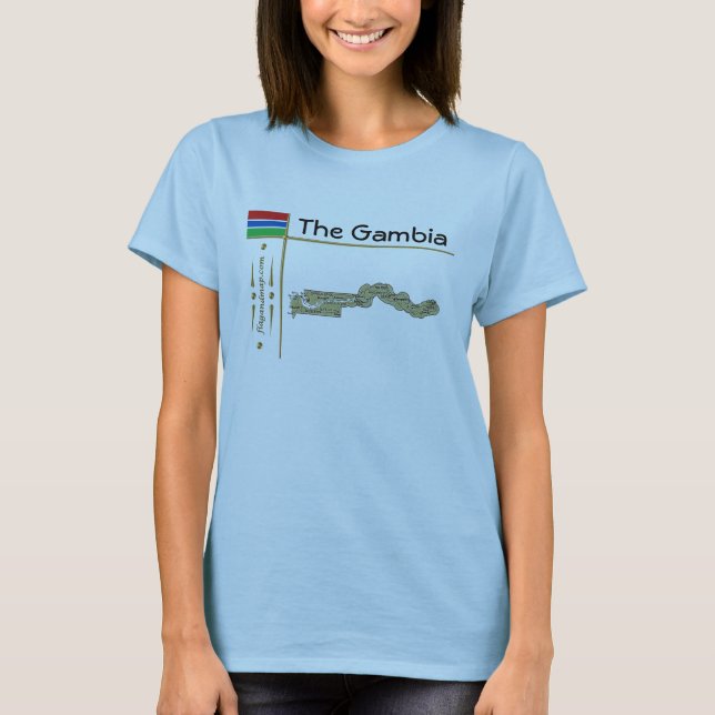 Camisa Gambia Mapa + Bandeira + Título (Frente)