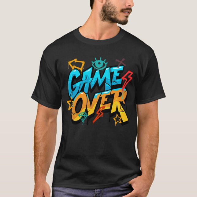 Camisa Game Over – Camiseta Clássica de Gamer com  (Frente)
