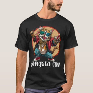 Camisa Gangsta Cat, Ilustração Hip Hop Cat