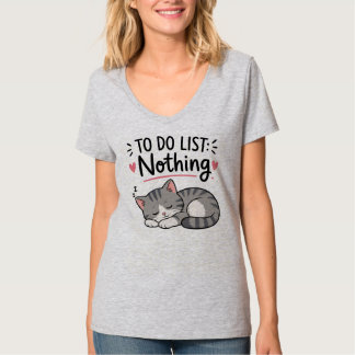 Camisa Gato Preguiçoso Fofo – LISTA DE TAREFAS: NA