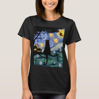 Camisa Gato, Tee Gato Noturno Assustador, Presente
