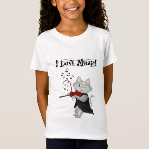 Camisa Gatos Fofos Amam Música Musical Violino