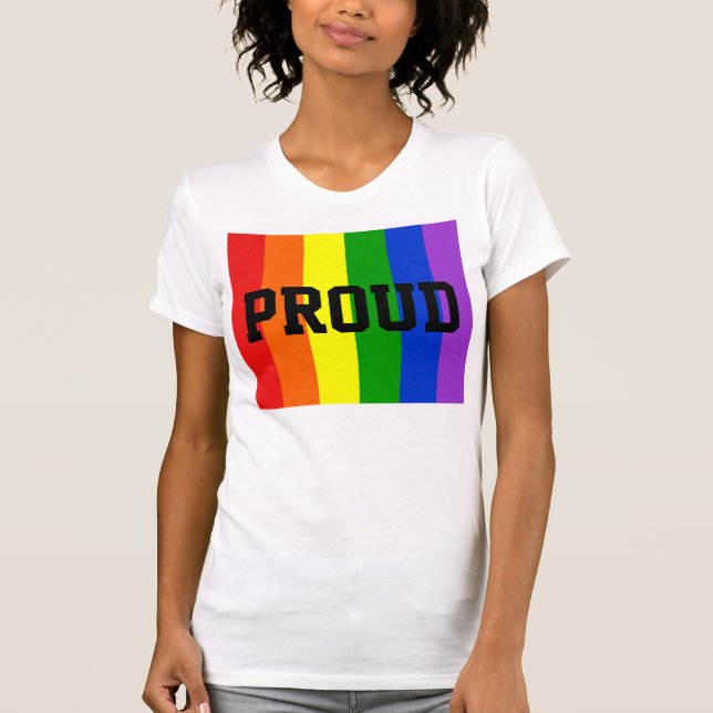 Camisa Gay do arco-íris orgulhosa (Frente)