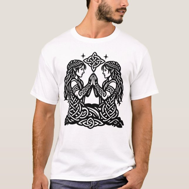 Camisa Gemini — Haunted Ink Gêmeos do Zodíaco (Frente)