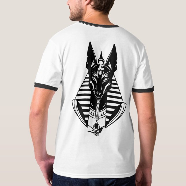 Camisa Geometric Egyptian Jackal Pharaoh Art Ringe (Verso)