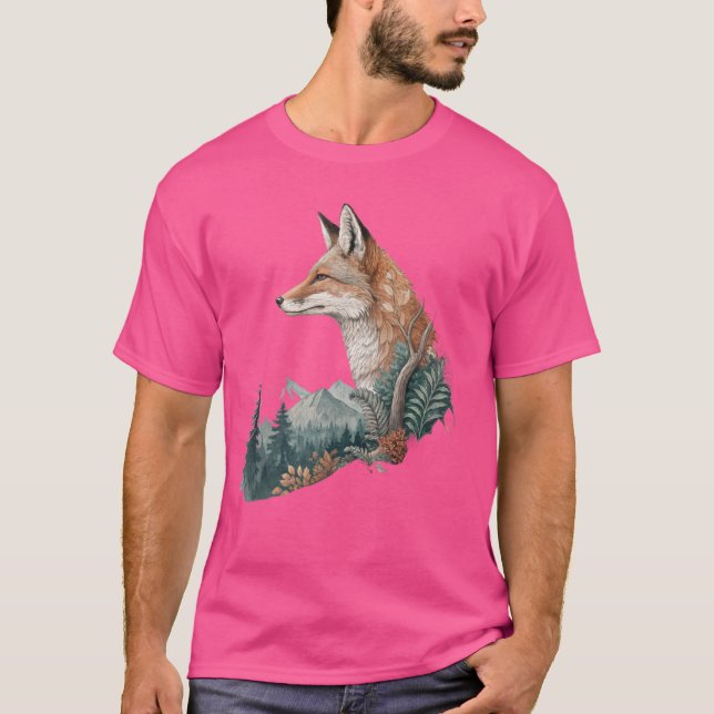 Camisa Geométrica de Vida Selvagem e Natureza Deer (Frente)