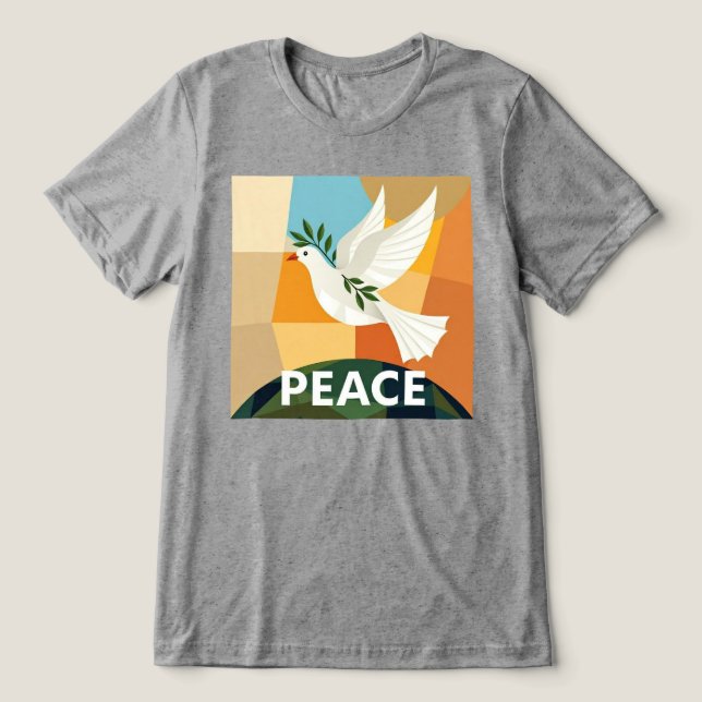 CAMISA GEOMÉTRICA POMBA DA PAZ (Design frontal)
