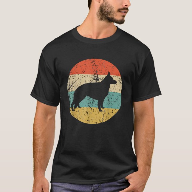 Camisa German shepherd - Cão German shepherd retro (Frente)