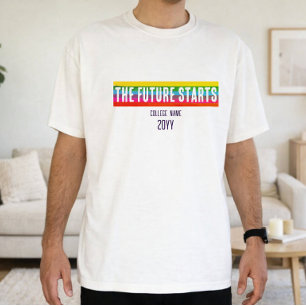 Camisa Gradiente Minimalista O Futuro Começa Arco-