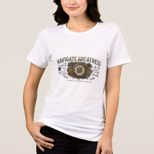 Camisa Gráfica Compasso Steampunk Navegue a Grande