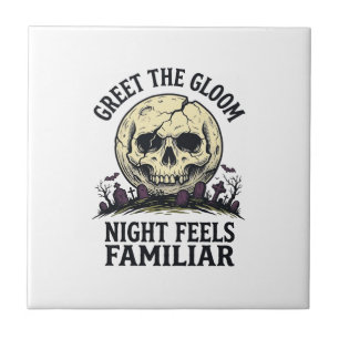 Camisa Gráfica Crânio Lua Assustadora de Halloween