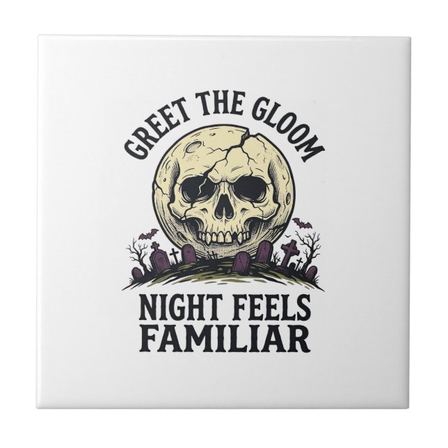Camisa Gráfica Crânio Lua Assustadora de Halloween (Frente)