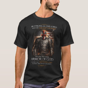 Camisa Gráfica Cristã Armadura de Deus Guerreiro