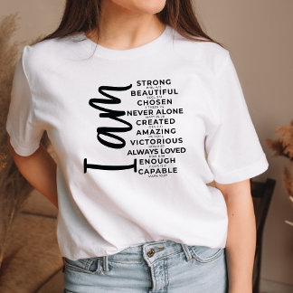 Camisa Gráfica Cristã Para Mulheres Fortemente Cap