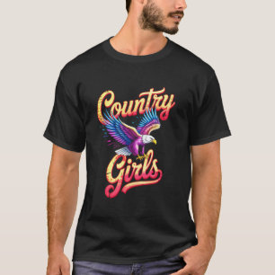 Camisa gráfica de águia colorida caubói ocidental 