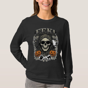 Camisa Gráfica de Caveira de Halloween Gravura Vin