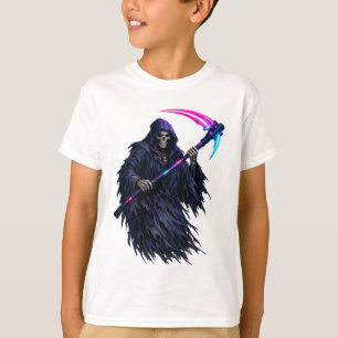 Camisa gráfica de fantasia sombria com foice do ce
