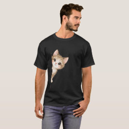 Camisa Gráfica de Gato Fofo Espiando