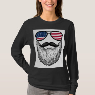 Camisa Gráfica de Óculos de Sol com Barba Patrióti