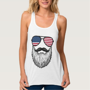 Camisa Gráfica de Óculos de Sol com Barba Patrióti