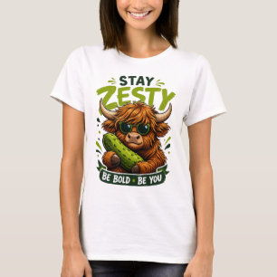 Camisa Gráfica Divertida de Vaca das Terras Altas