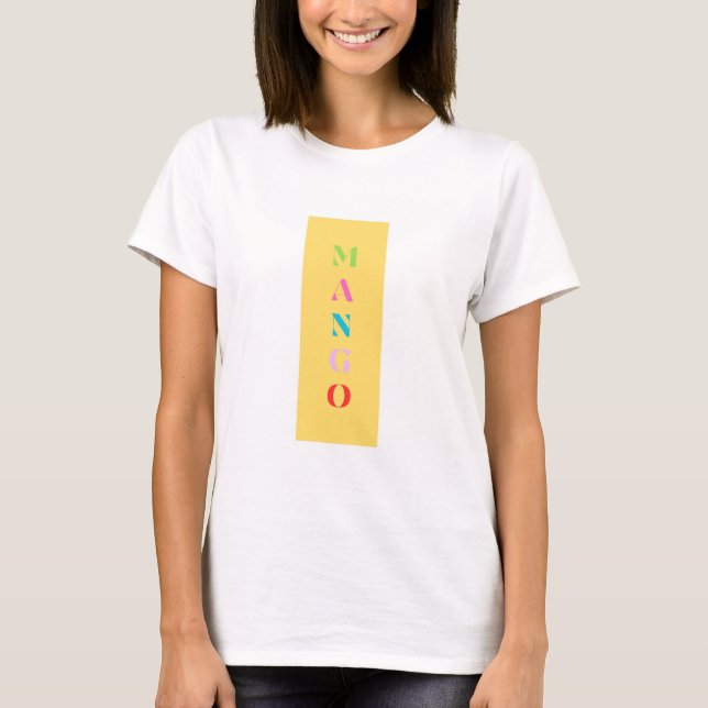 Camisa Gráfica Divertida "Mango" - Amarelo Negrito (Frente)