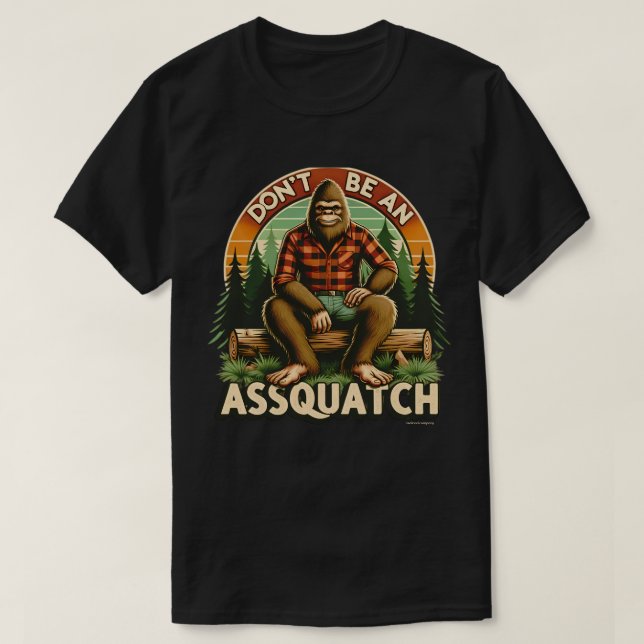 Camisa Gráfica Engraçada - Assquatch (Frente do Design)