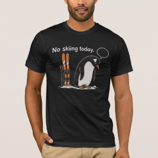 Camisa Gráfica Engraçada de Pinguim Esquiador Intr