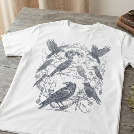 Camisa gráfica gótica de lua cheia da Academia Som