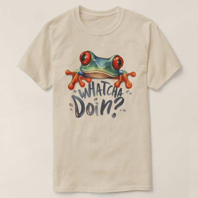 Camisa Gráfica T da Citação do Sapo Anfíbio Cuta (Frente do Design)