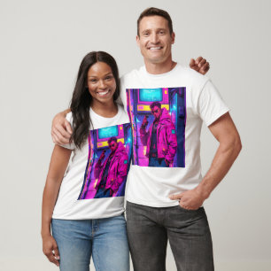 Camisa Gráfica Temática de Anime Cyber Punk