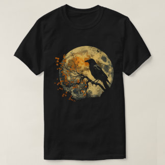 Camisa Gráfica Vintage de Corvos, Lua de Corvo Ret
