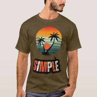 Camisa Gráfica Vintage de Palma e Pôr do Sol